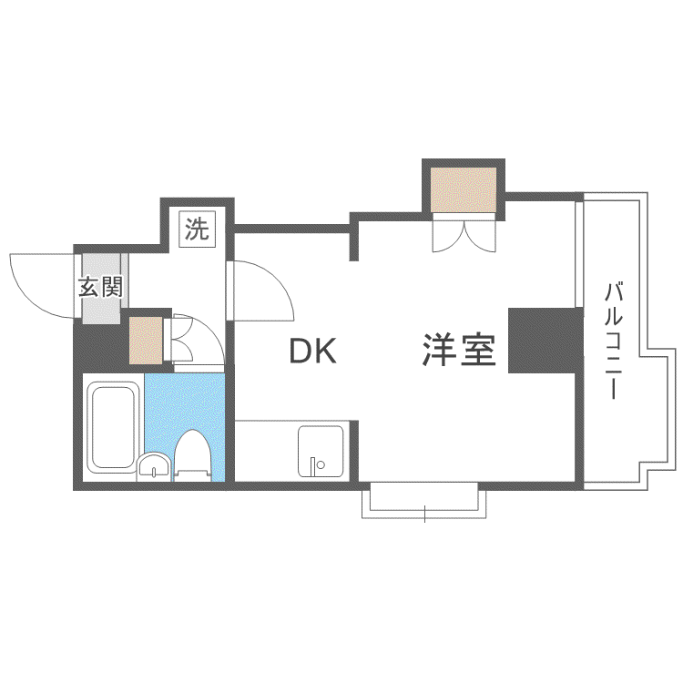 シティハイムN18(1DK/7階)の間取り写真