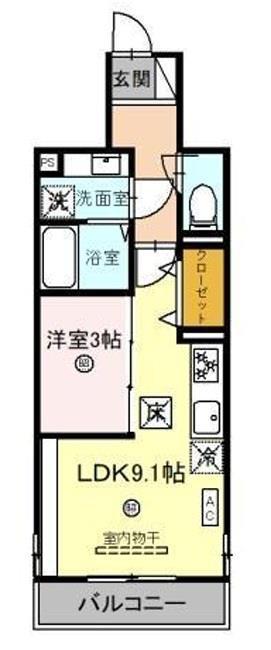 CLII(1LDK/1階)の間取り写真