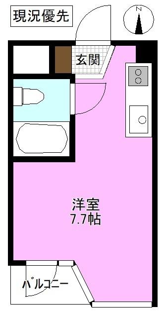カルチャープリズム(ワンルーム/5階)の間取り写真