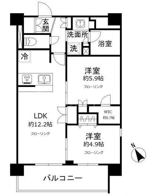 N-STAGE AKABANESHIMO(2LDK/7階)の間取り写真