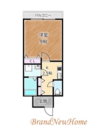 サンセレーノ堺東(1K/6階)の間取り写真