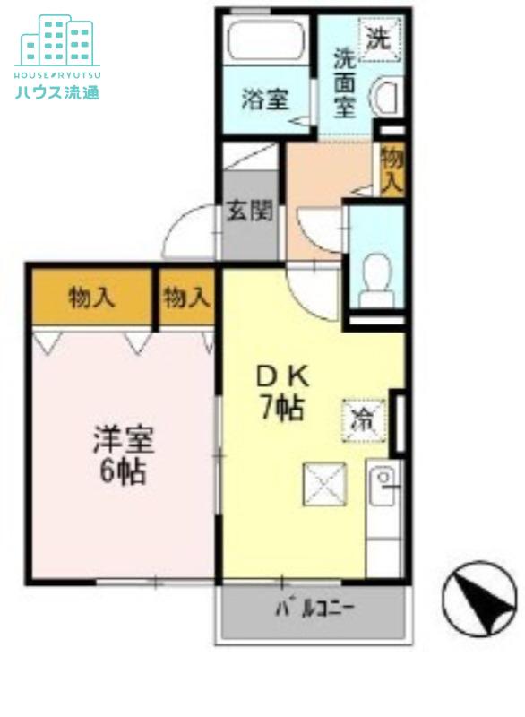 ニュー久原ハイツ(1DK/1階)の間取り写真