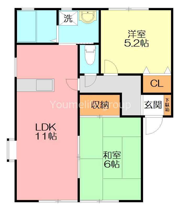 ウインディア参番館(2LDK/1階)の間取り写真