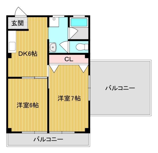 ドミール春光(2DK/4階)の間取り写真