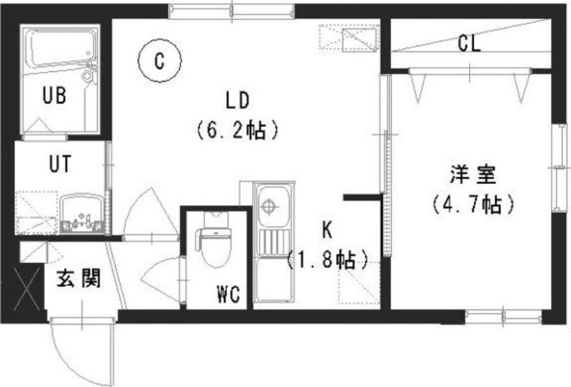 シティレジデンス北34条(1LDK/4階)の間取り写真