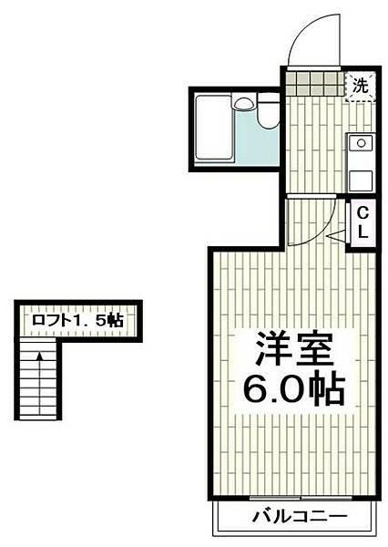 ヒルズ鶴間(1K/3階)の間取り写真