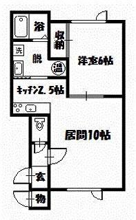 TAKE ON(1LDK/1階)の間取り写真