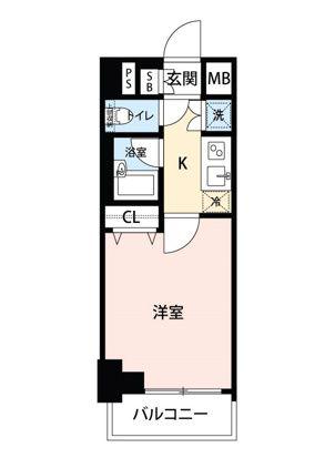 マイナビSTAYミライエ新宿都庁前(1K/3階)の間取り写真