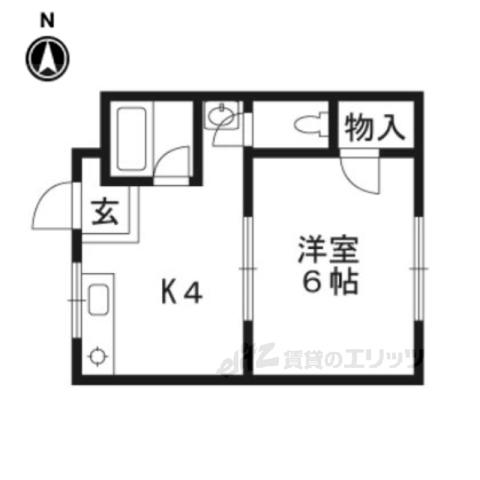 和プレジデント桃山(1DK/3階)の間取り写真