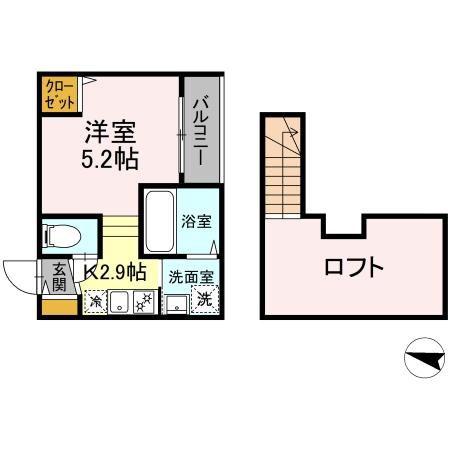 MODERN PALAZZO 須屋BALM(1K/2階)の間取り写真
