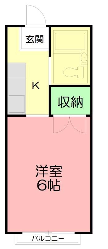 サニープレイス(1K/1階)の間取り写真