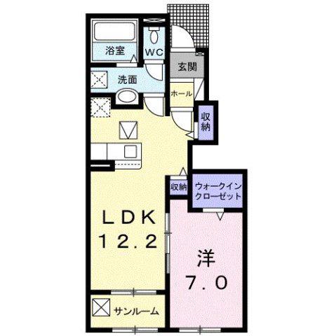 カプレット(1LDK/1階)の間取り写真