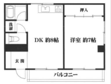 コーポカナエ(1DK/1階)の間取り写真