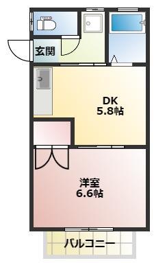 ラ・グランブルーA(1DK/1階)の間取り写真