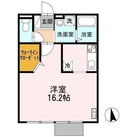 マメゾンMDS(ワンルーム/1階)の間取り写真