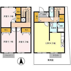 エスポワール(3LDK/1階)の間取り写真