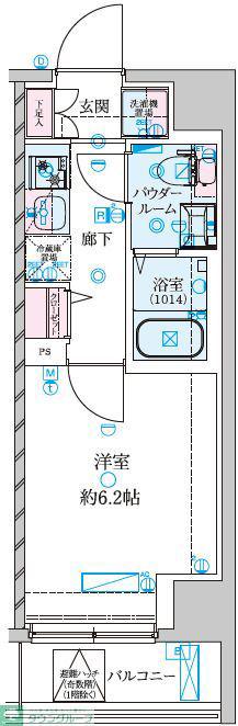 GENOVIA南鳩ヶ谷(1K/3階)の間取り写真