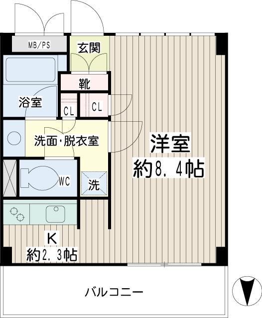 豊岡旭フーガ(1K/3階)の間取り写真