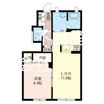 エスポワール(1LDK/1階)の間取り写真