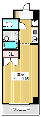 SK天六(ワンルーム/4階)の間取り写真