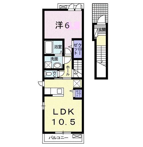 地下鉄鶴舞線 浄心駅 徒歩15分 2階建 築11年(1LDK/2階)の間取り写真