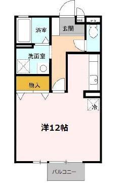 セジュール藤井(ワンルーム/1階)の間取り写真