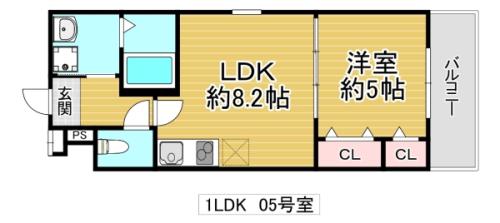 フジパレス鴫野東イースト(1LDK/1階)の間取り写真