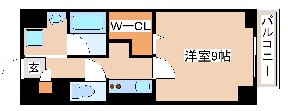 アウルムグランデ(1K/2階)の間取り写真