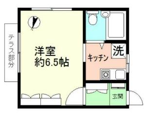 サンフラット幡ヶ(1K/1階)の間取り写真