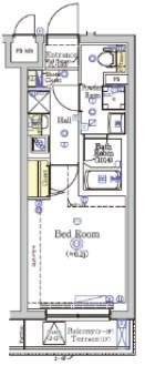 SHOKEN RESIDENCE横浜鶴見II(1K/4階)の間取り写真