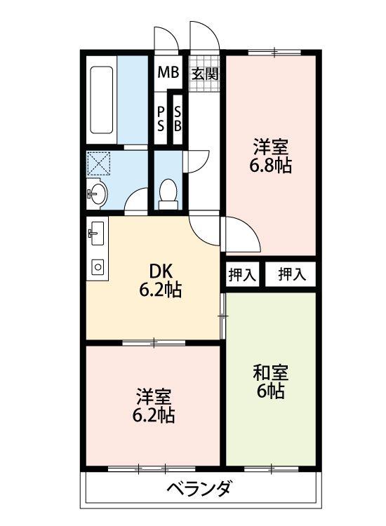 ストークマンション富士(3DK/3階)の間取り写真