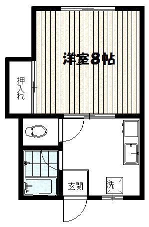 コーポ大滝(1DK/2階)の間取り写真
