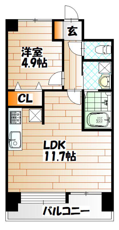 J-スクエア(1LDK/7階)の間取り写真