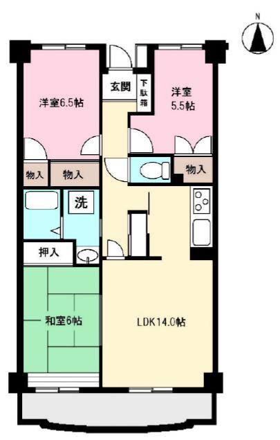 オアシス南大泉(3LDK/2階)の間取り写真