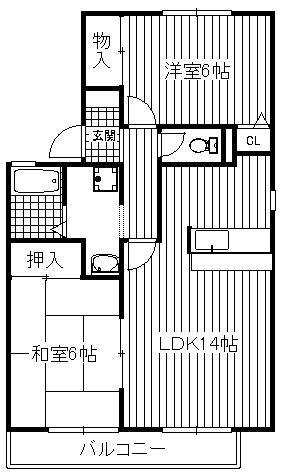 コンフォールHIRO(2LDK/2階)の間取り写真