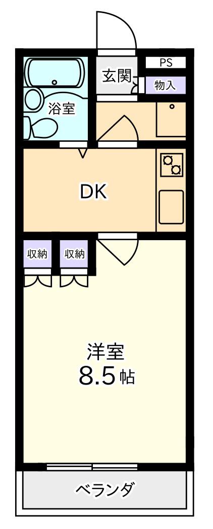 プラザエム(1K/1階)の間取り写真