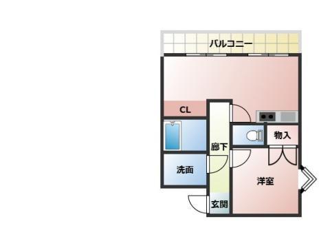 ロイヤルメゾン(1LDK/4階)の間取り写真