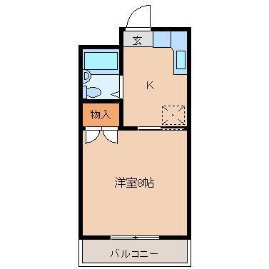 第三豊後ハイツ(1K/3階)の間取り写真