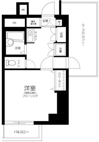モナーク杉並堀ノ内(1K/7階)の間取り写真