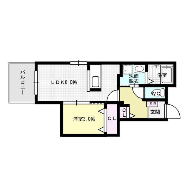 LIFEFIELD警弥郷(1LDK/5階)の間取り写真