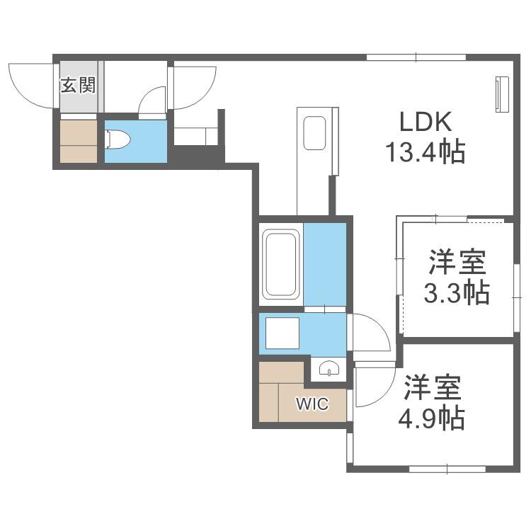 RUMO LUEB(2LDK/4階)の間取り写真