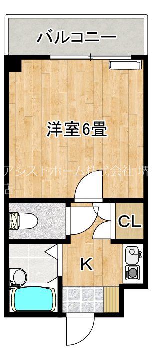 エクセレントもず(1K/4階)の間取り写真