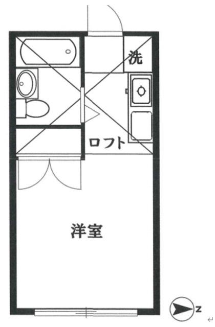アートハイム(1K/2階)の間取り写真