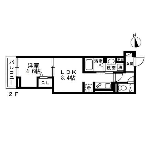 練馬区錦2丁目共同(1LDK/3階)の間取り写真