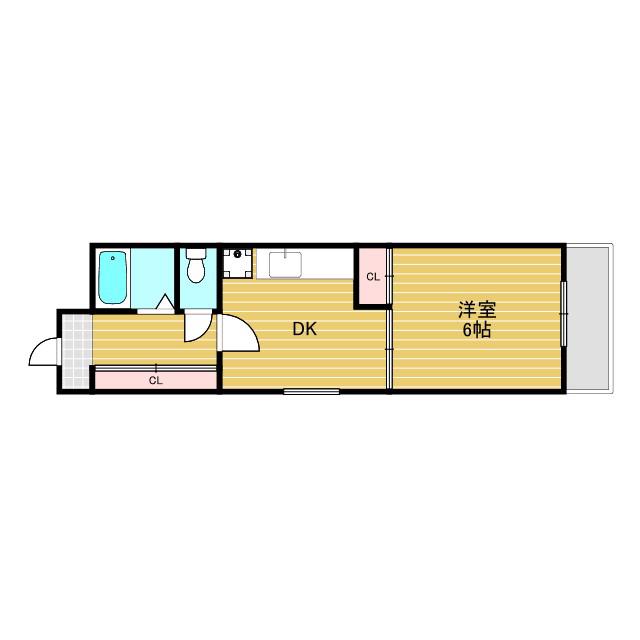 島ビル(1DK/5階)の間取り写真