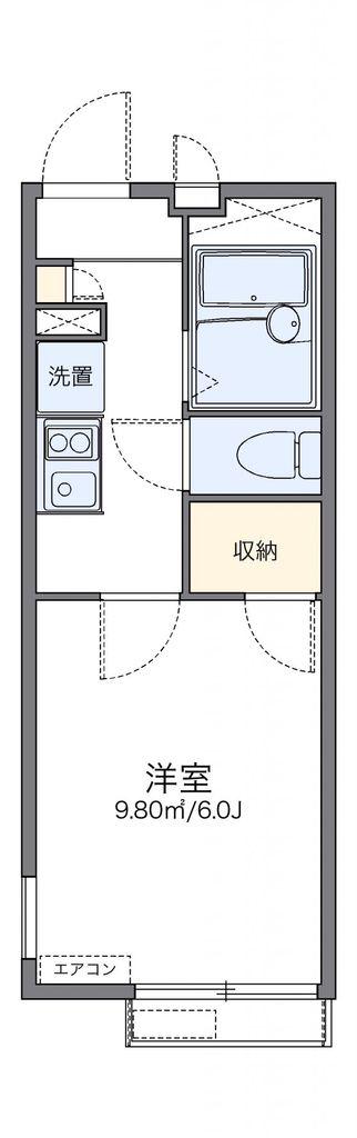 レオパレスキミール(1K/2階)の間取り写真