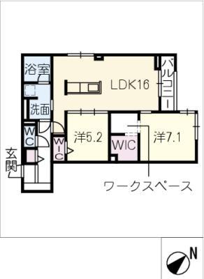 クレストリア(1LDK/2階)の間取り写真