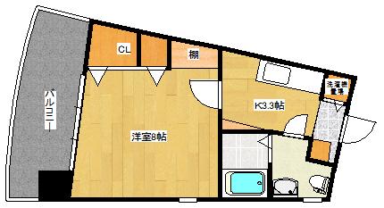 サンクレスト(1K/3階)の間取り写真