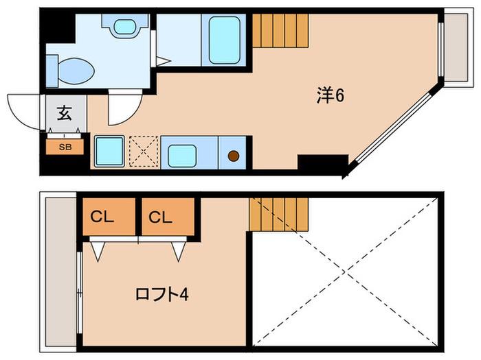 麻布ハイツ(ワンルーム/3階)の間取り写真