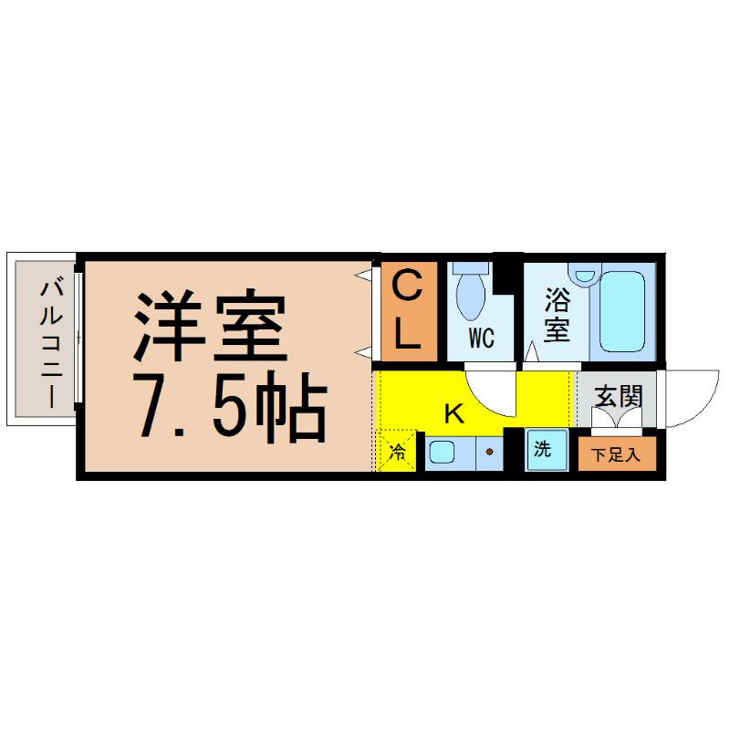 セジュール池端パーク(1K/1階)の間取り写真